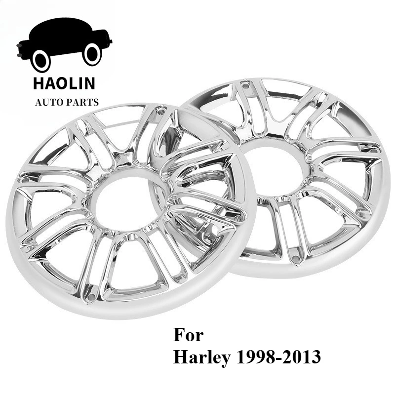 Brand New Motorcycle Chrome Speaker Grill Accent Trim Cover For Harley Touring Ultra Classic Electra Glide Road Glide 1998-2013