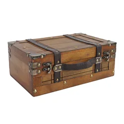 Houten Schatkist Draagbare Vintage Sieraden Ticket Box Houten Opslag Kofferbak Handtas voor het opbergen van kleding Speelgoed Foto Prop