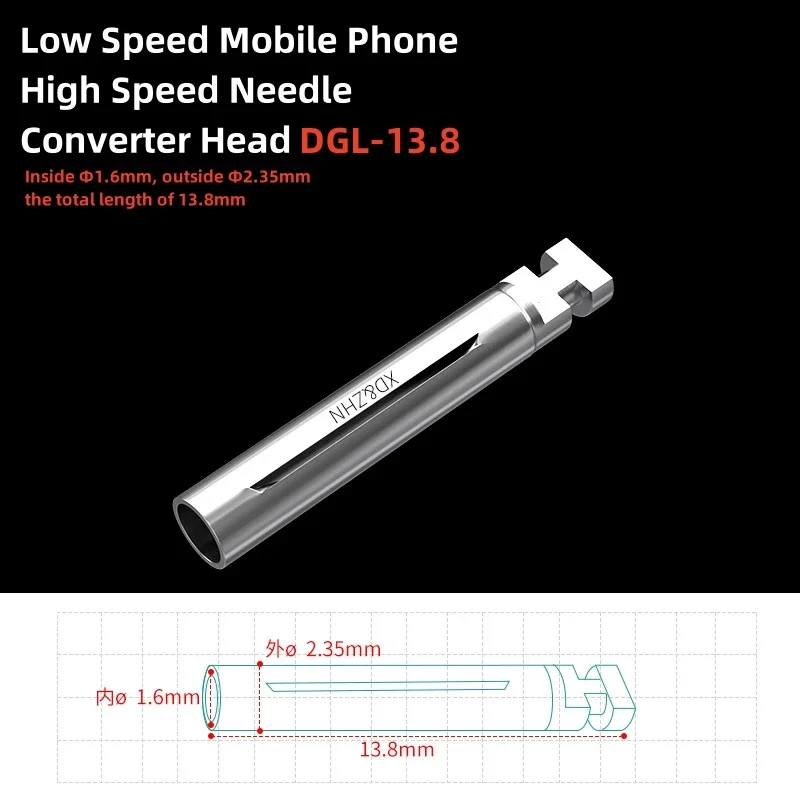 Dental Stainless Steel Low Speed Mobile Phone VS High Speed Needle Converter Head DGL-13.8