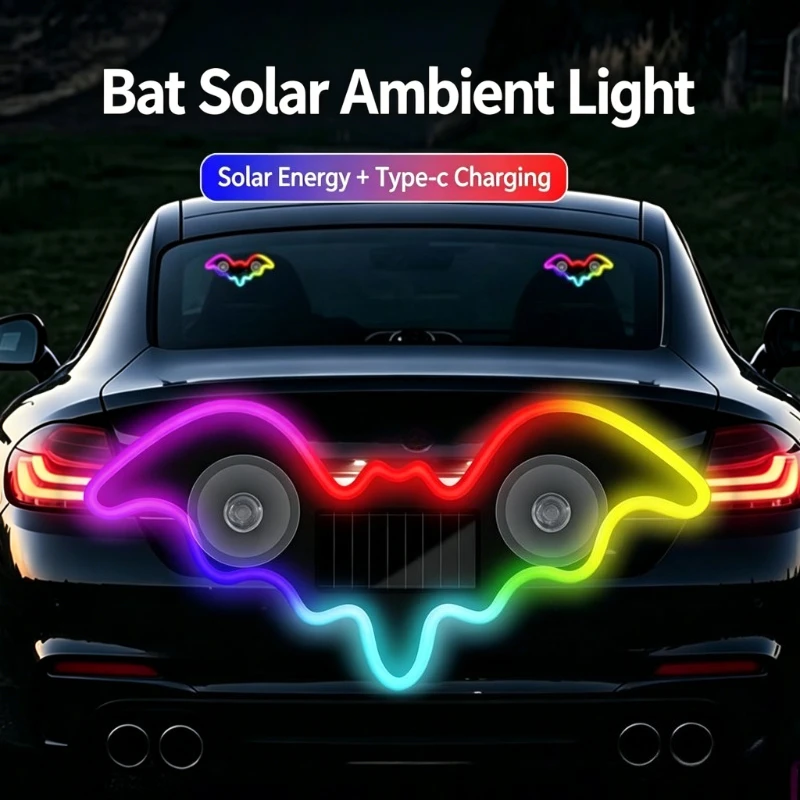 

Светодиодная лампа для декора салона автомобиля, 1 шт., на солнечной батарее, треугольная, для окна, беспроводная, неоновая, с эффектом свечения, атмосферная подсветка