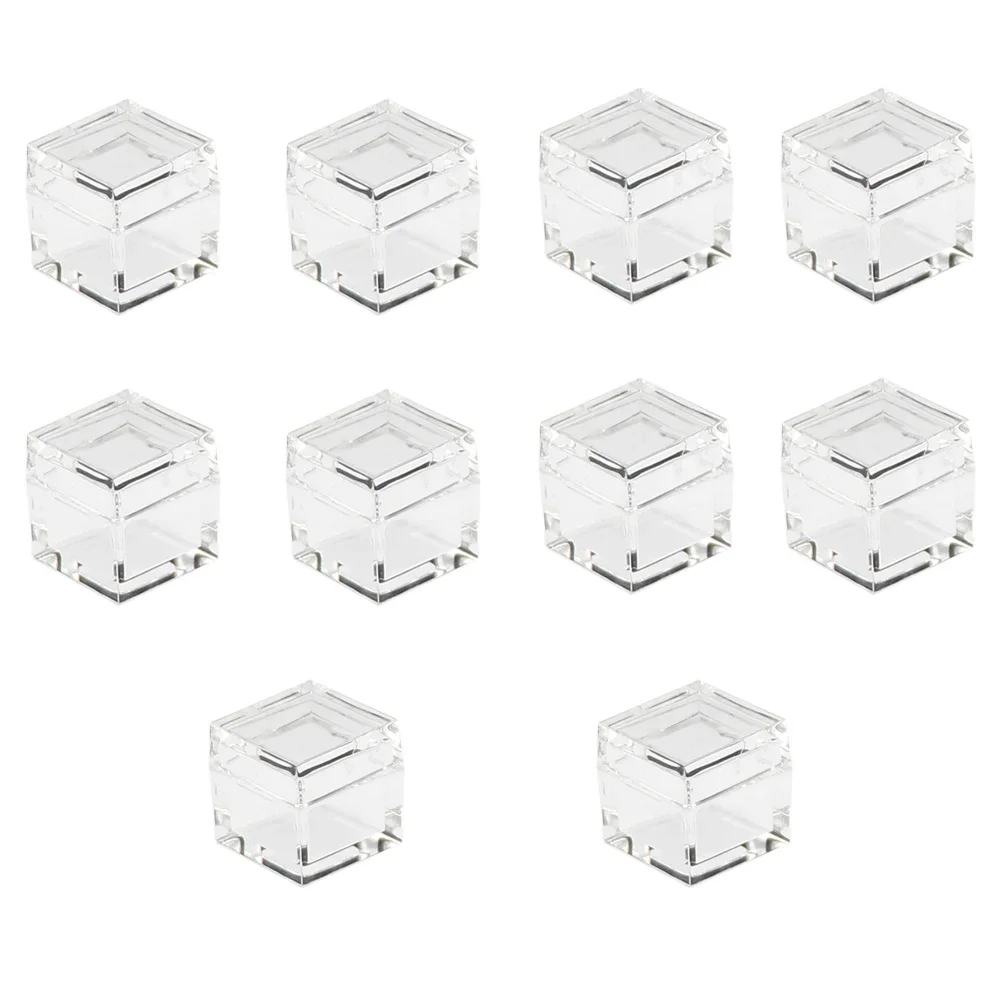10PCS /Set Acrylic Cases for Element Cube Cube Shape Boxes Clear Collection Storage for 10MM 25.4MM Element Cubes