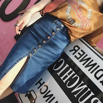 Denim Skirt Women Skirts Sexy Sling Sleeveless Mom Jeans Party A Line Blue High Waist Long Vestidos V Neck Summer Elegant Splice