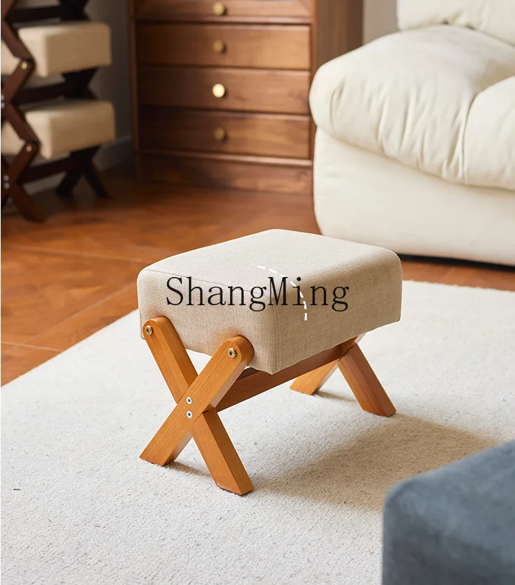 DSA solid wood small stool change shoes household door board low stool living room coffee table soft