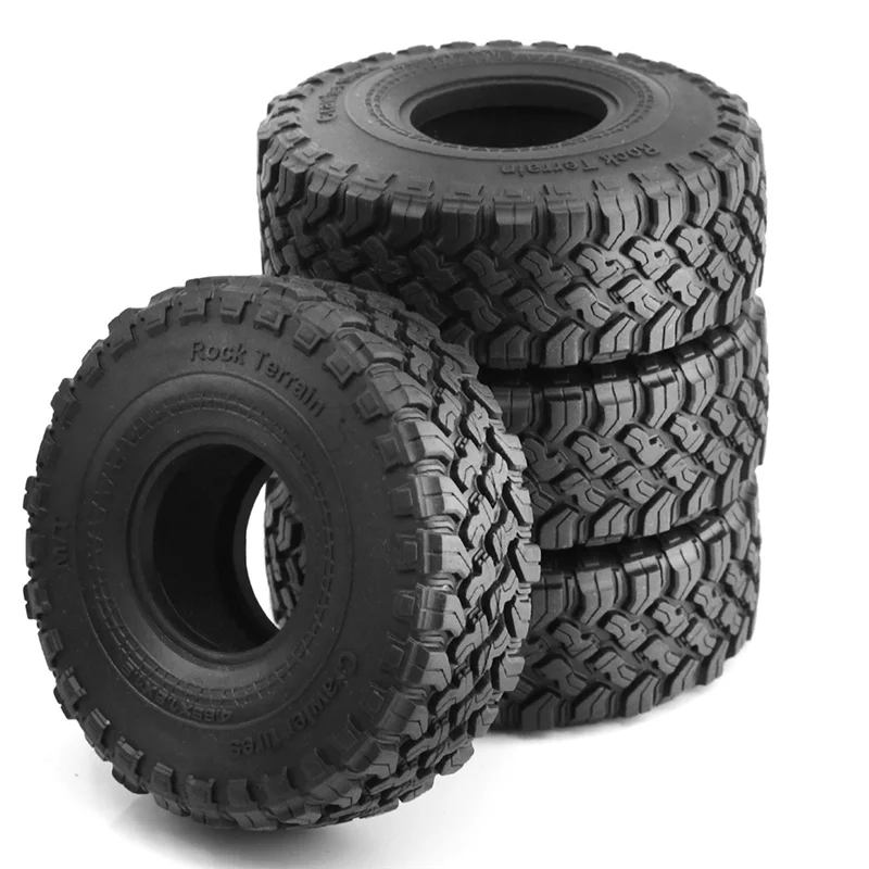ABFN-4PCS 1.9Inch Rubber Tires For 1/10 RC Crawler Car SCX10 90046 D90 TRX4 TRX6 Parts Accessories