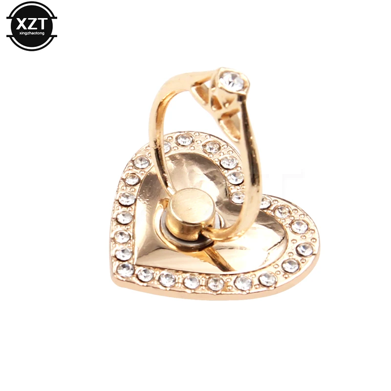 1Pc Smartphone Stand Holder Heart Metal Diamond For iPhone Huawei All Smart Phone Mount