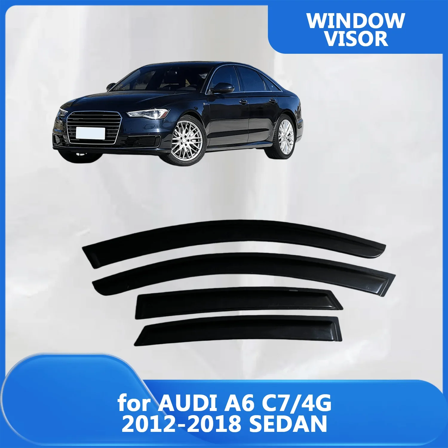 

Window Visor for AUDI A6 C7/4G 2012 2013 2014 2015 2016 2017 2018 SEDAN Weathershied Door Side Window Wind Sun Rain Guards