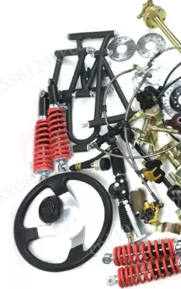 Self-made Off-road Four-wheel Go-kart Parts: Front Steering, Rear Axle, Rear Axle Assembly, Front