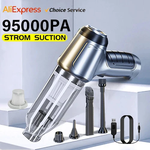 Aspiradora inalámbrica para coche, aspiradora automática en seco y húmedo de mano con fuerte succión, Mini aspiradora de doble uso para el hogar y el coche, electrodoméstico