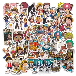 10/50Pcs Cartoon Luffy One Piece Anime Stickers Laptop Graffiti Luggage Phone Fridge Skateboard Manga Stickers Decal Toy Gift