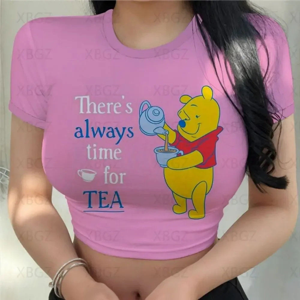 Winnie Pooh Crop Top Sexy Y2k vestiti stampa Vintage moda donna camicette 2022 Cool T Shirt donna Disney Kawaii Fashion Top 3XL