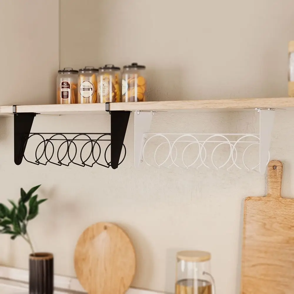 

Carbon Steel Under Cabinet Water Bottle Organizer Large Capacity Space Saving Water Bottle Hanging Holder Wall Mounted