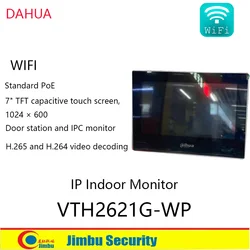 Dahua-Monitor de interior VTH2621G-WP IP, intercomunicador de vídeo, H.265, wifi, PoE, 7 pulgadas, TFT, táctil, Original, multilingüe