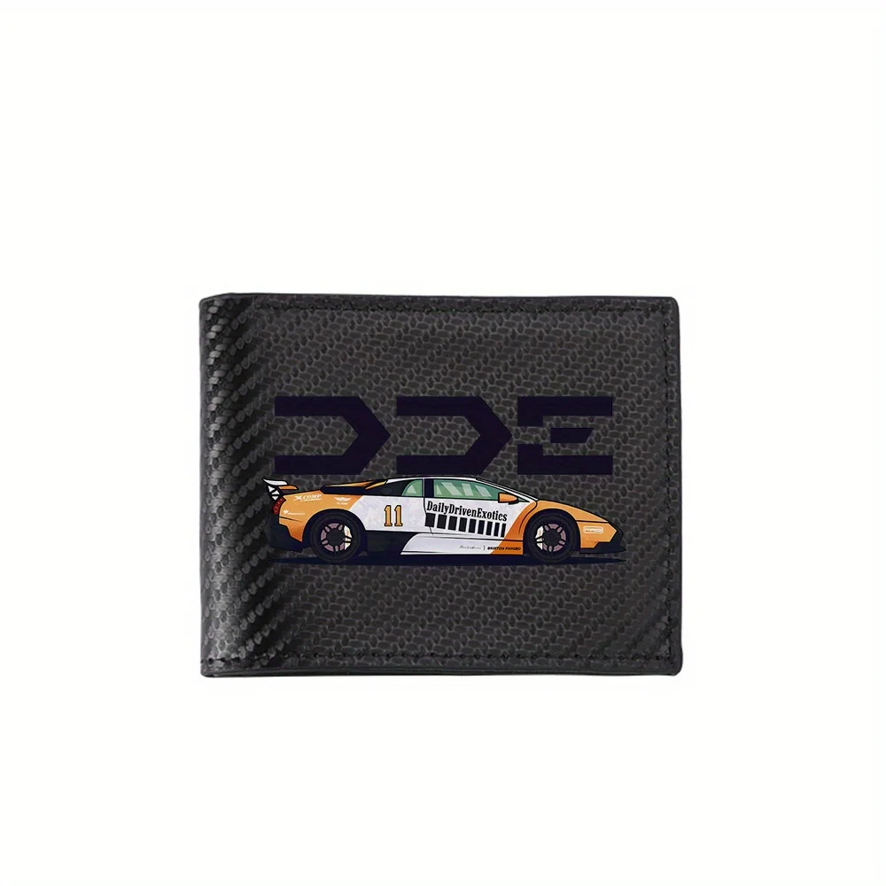 

Orange car logo,black wheels,number 11 Men's Wallets Simple Business Modern Stylish Printing Design Gifts For Father Boyfriend C