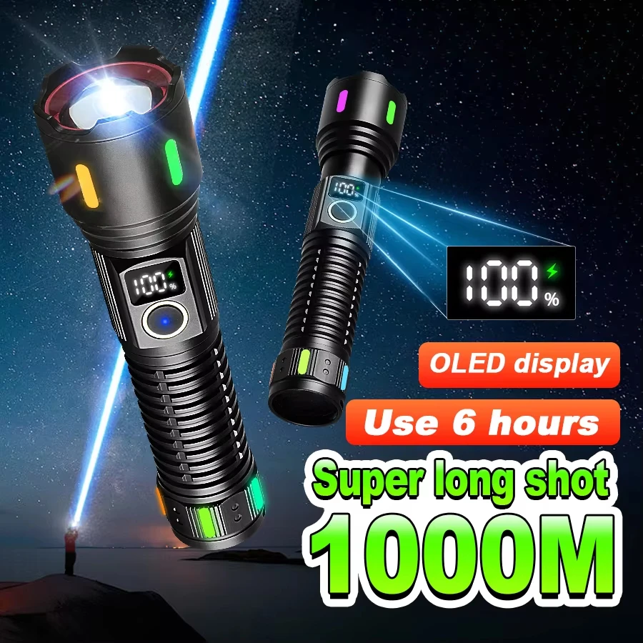 

Super Bright Long Range Torch High Power Led Flashlight Ultra Powerful Torch Light Military Tactical Lantern Camp Outdoor Torchs