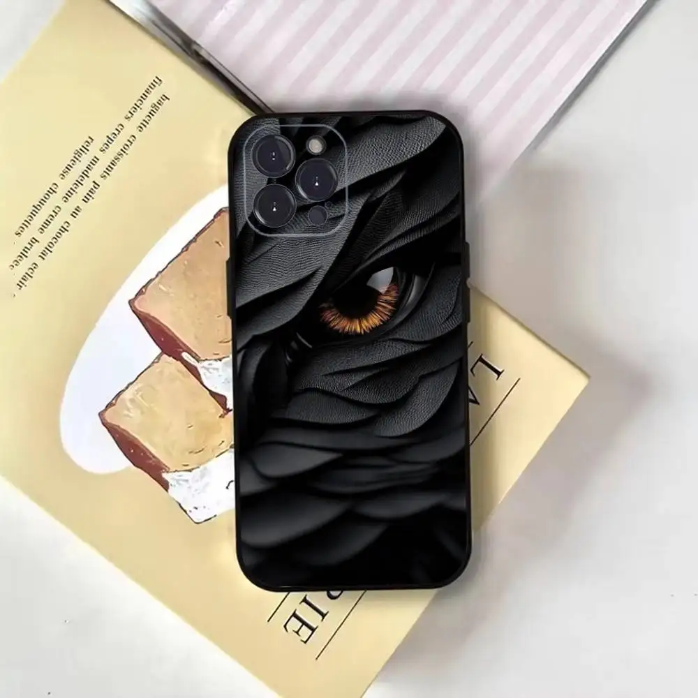Evil eyes Phone Case For iPhone16,15,14,13,12,11 Plus,Pro Max,XS,X,XR,SE,Mini,8,7,Soft Black Cover