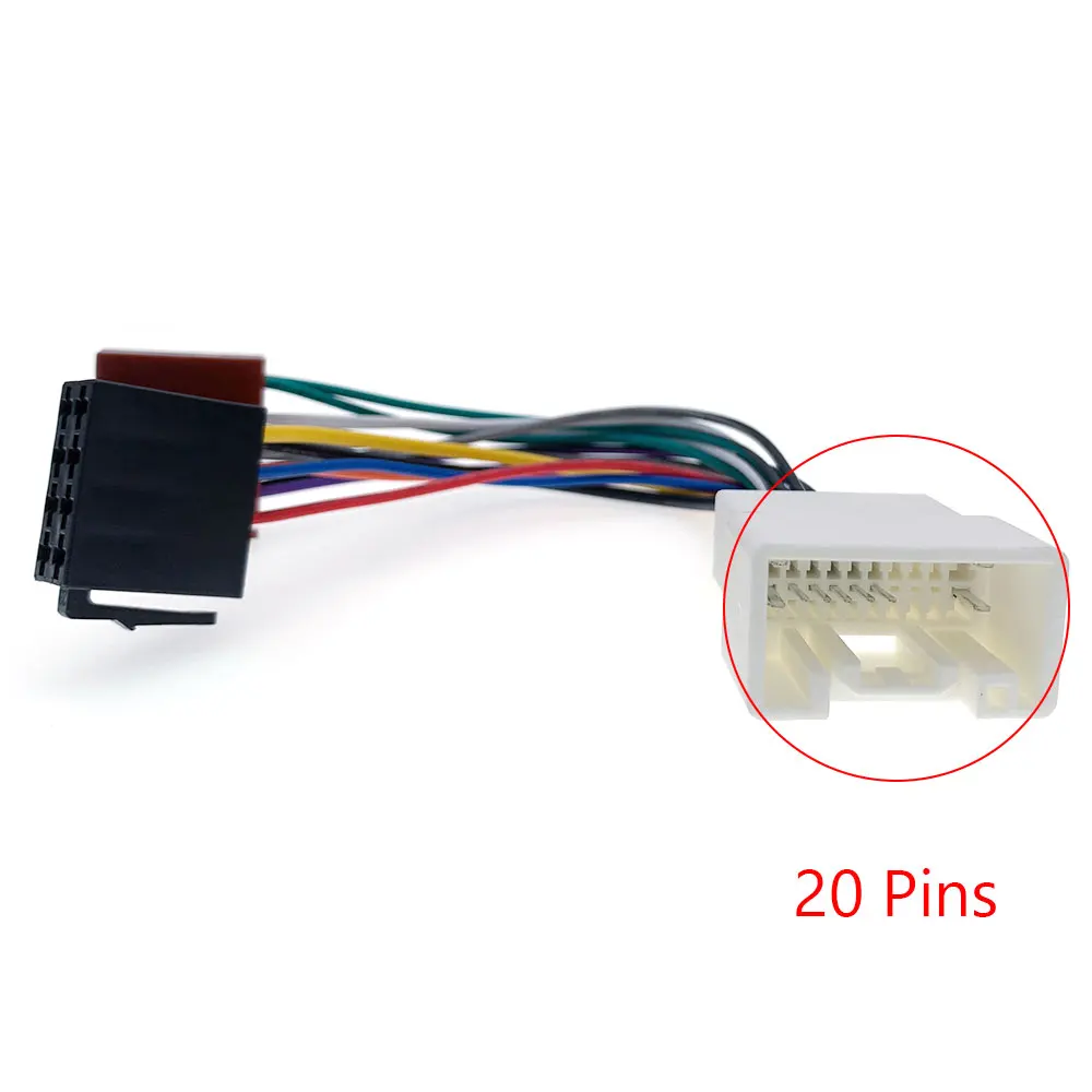 20 Pin Car Radio Stereo Female Male Wiring Harness Adapter Cable For Mitsubishi Lancer ASX Outlander Pajero V73 V97 For Peugeot