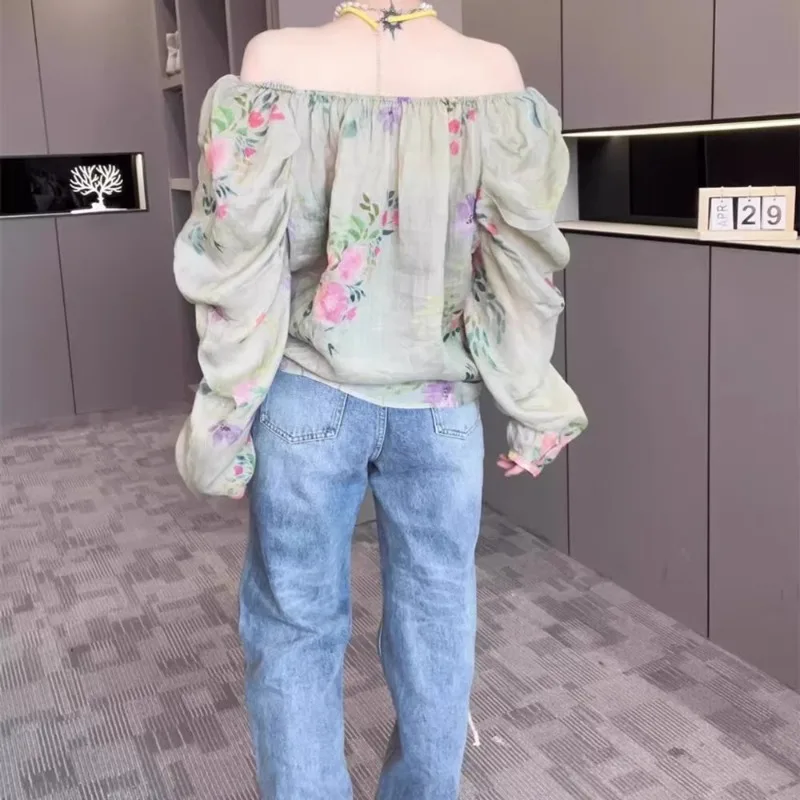 Spring Summer Printed floral blouse Women Casual Shirts Pullover Tops Fashion Female Long Sleeve Loose Blouses Chiffon Blusas