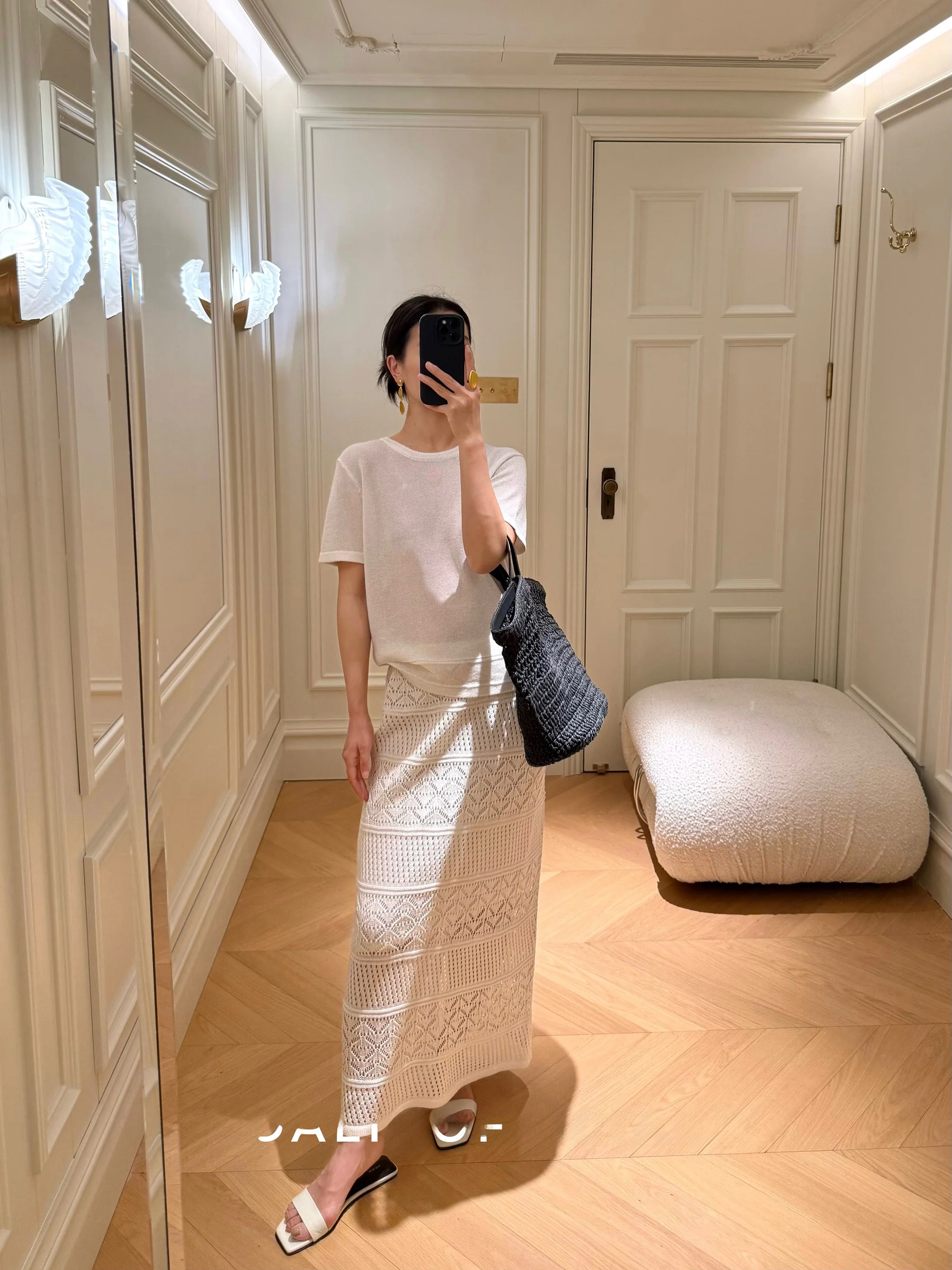 

Ele Artistic round Ne Ba Cross Design Silk And Paper ort Sve Women's Knitted Sweater Simple Commute Sle Summer