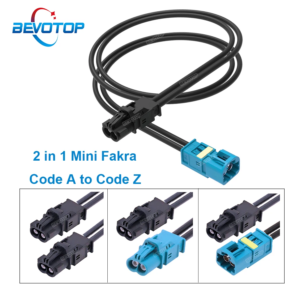 1PCS BEVOTOP RSBG Version 2 in 1 Dual Core Mini Fakra A Female to Z Male/Female Connector RG174 Cable Wire Harness