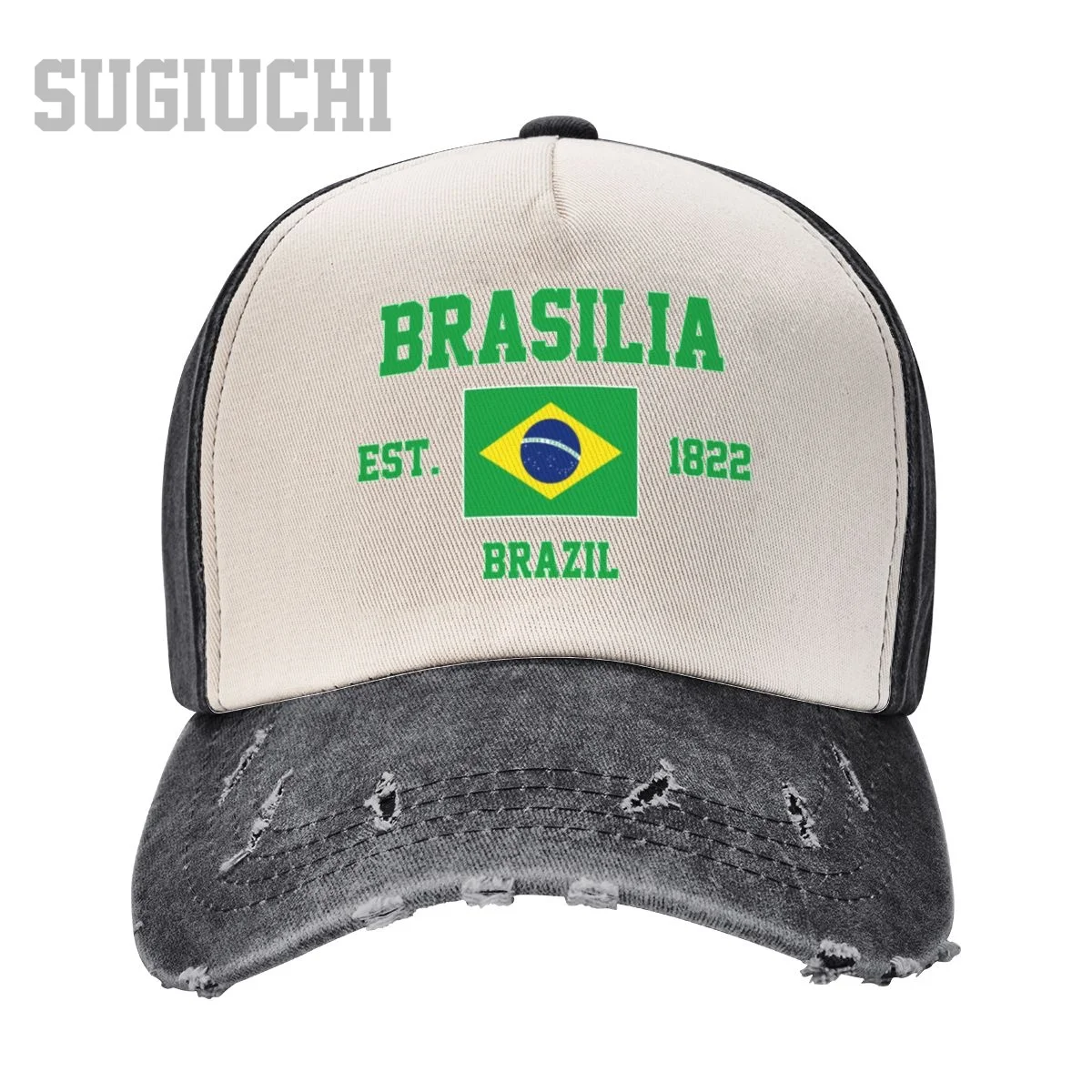 Unisex Baseball Cap Brazil EST.1822 Brasilia Capital Men Women Vintage Hats Washed Cotton Trucker Gift