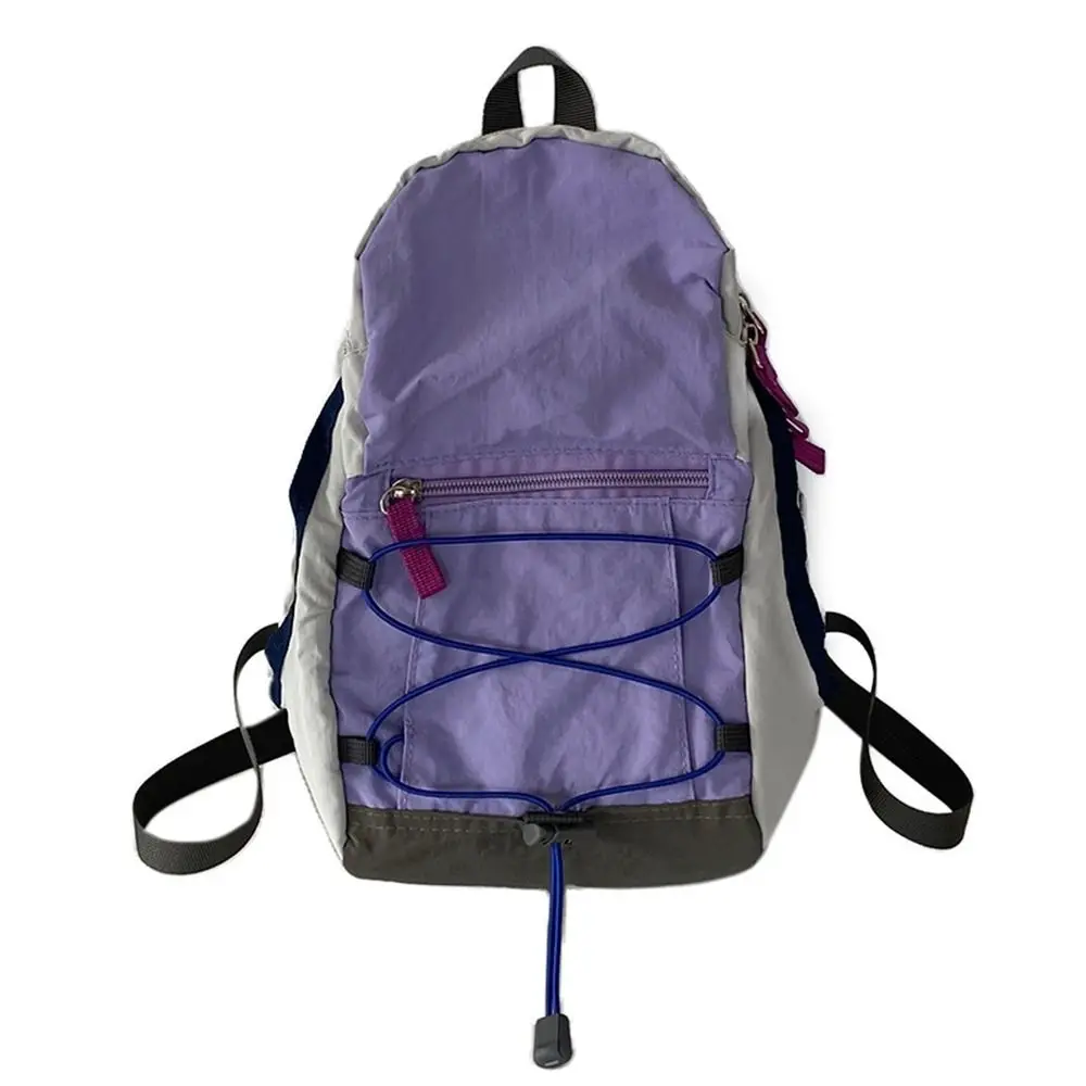 

Simple Large Capacity Backpack Waterproof Drawstring Outdoor Mountain Bag Small School Bag Zipper Lightweight Nylon Bag Sports