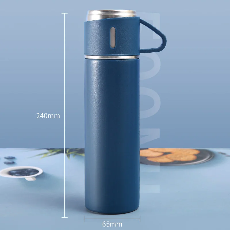 500ML Stainless Steel Vacuum Flask with Business Style Shimmering Design Coffee Mug Thermos Bottle with Portable Carafe