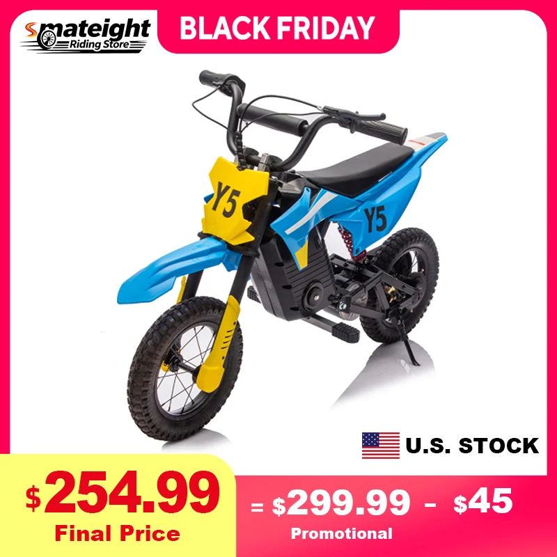 24V 250W Kids Ride On Electric Toy Off-Road Motorcycle,Built-in Lithium Battery,180lbs Weight Capacity,Four Hours Charging time,