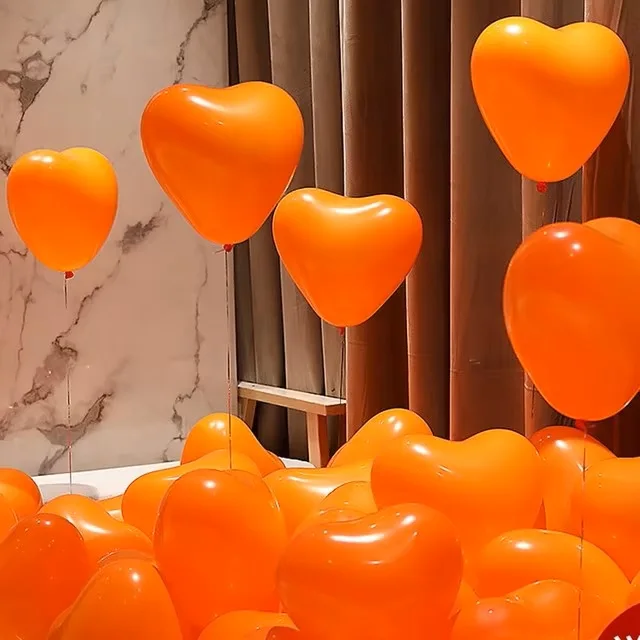 12-дюймовые оранжевые макароны в форме сердца, латексные шары, украшения на день рождения, Детские шары для душа