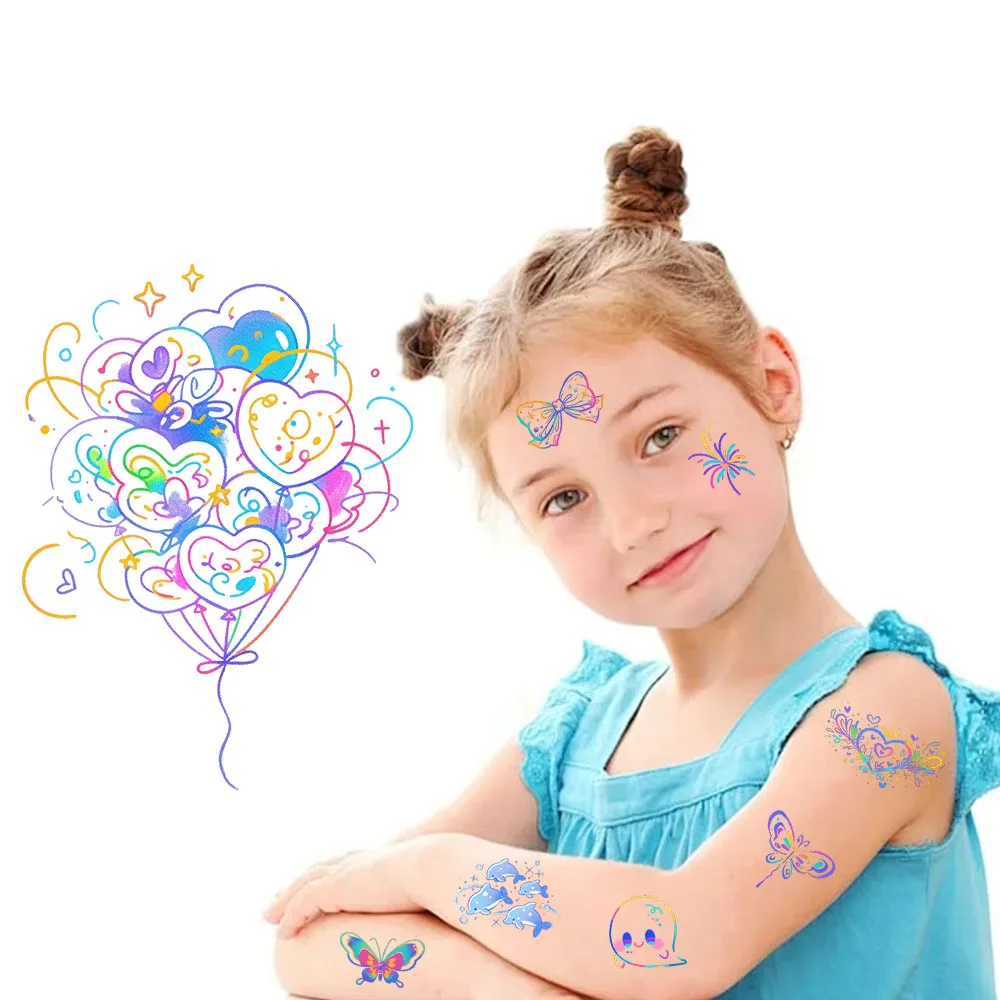 10PCS Colorful Cartoon Tattoo Stickers Ins Style Exquisite Cute Animal Safety Water Stickers Arm Face Waterproof Stickers