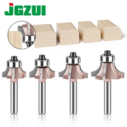 6mm Shank High Quality 4 flutes Router Bit Set forward and reverse Woodworking Milling Cutter R1 R1.5 R2 Trimming Knife Edge