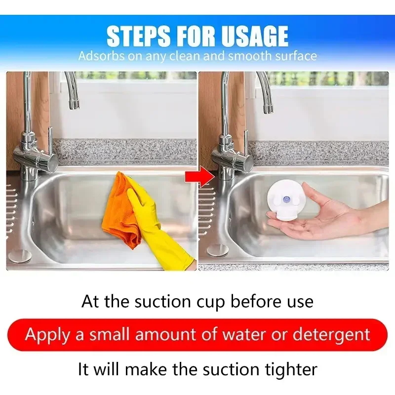 1 يبتسم الإسفنج كتيفة ثابتة تخزين الحاويات شفط كأس بالوعة المطبخ الحمام صندوق تخزين. #5