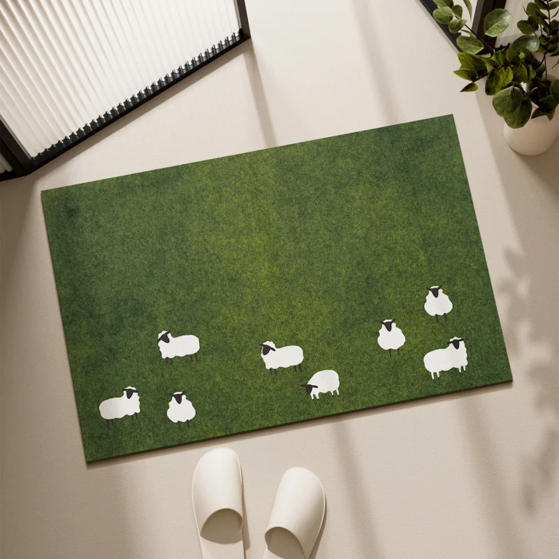 

Простой милый противоскользящий коврик для ванной VIKAMA из овечьей шерсти, универсальный впитывающий коврик для ног, для душевой комнаты, для домашнего декора