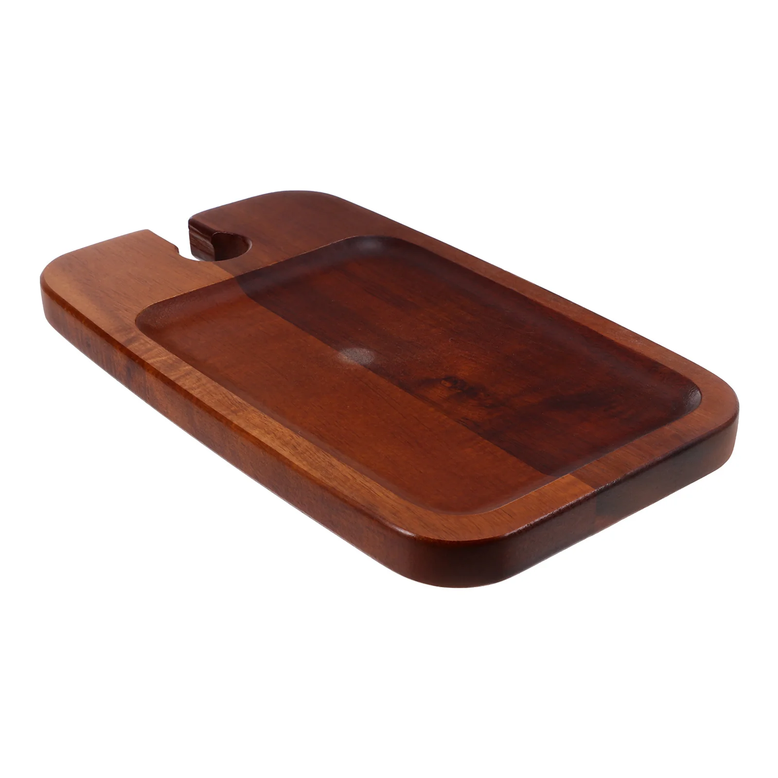 صينية شاي خشبية وجبات خفيفة، ألواح تقديم، حامل نظارات، أطباق فواكه مجففة، خفيفة الوزن، تصميم مدمج، صناعة متقنة، ناعمة