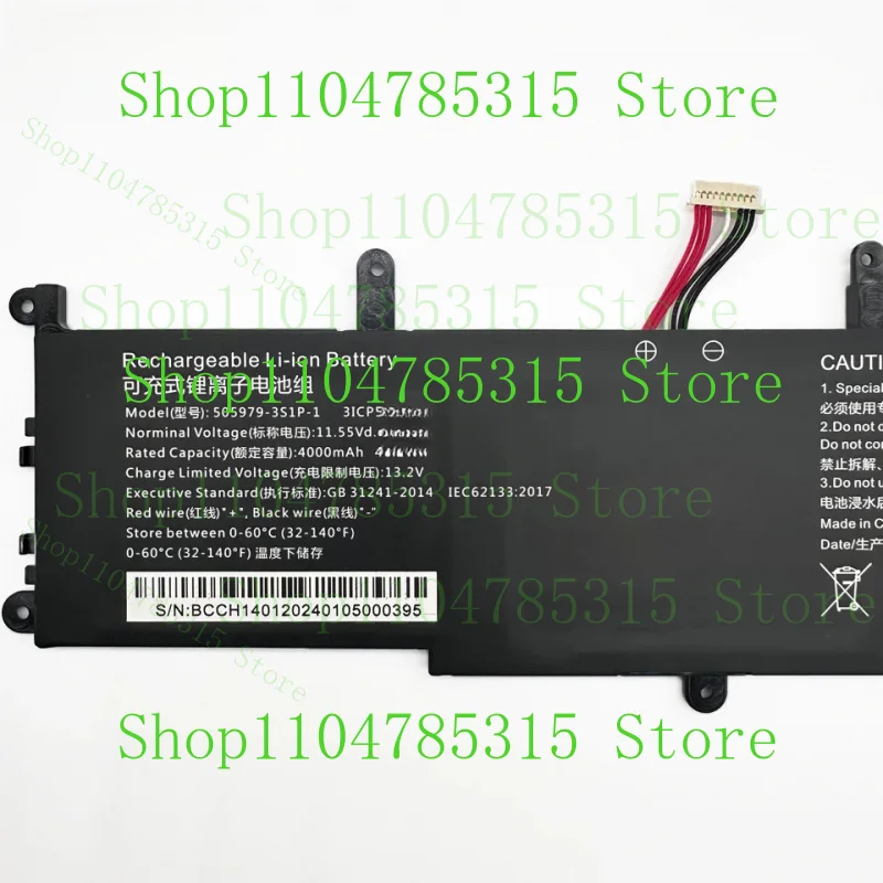 

Laptop Battery For Chuwi For CoreBook X 14 CWI529 CWI570 505979 -3S1P-1 11.55Vdc 46.2Wh 10PIN 7Lines New