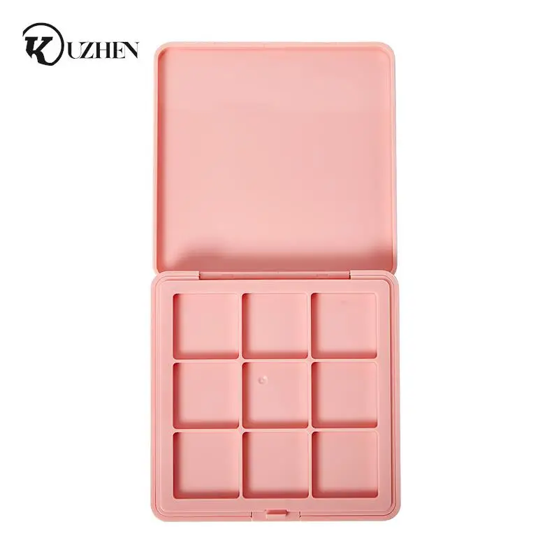 Empty 9 Grids Eyeshadow Palette Eye Makeup Storage Dish For Women Girls Makeup Beginners DIY Eye Shadow Tool