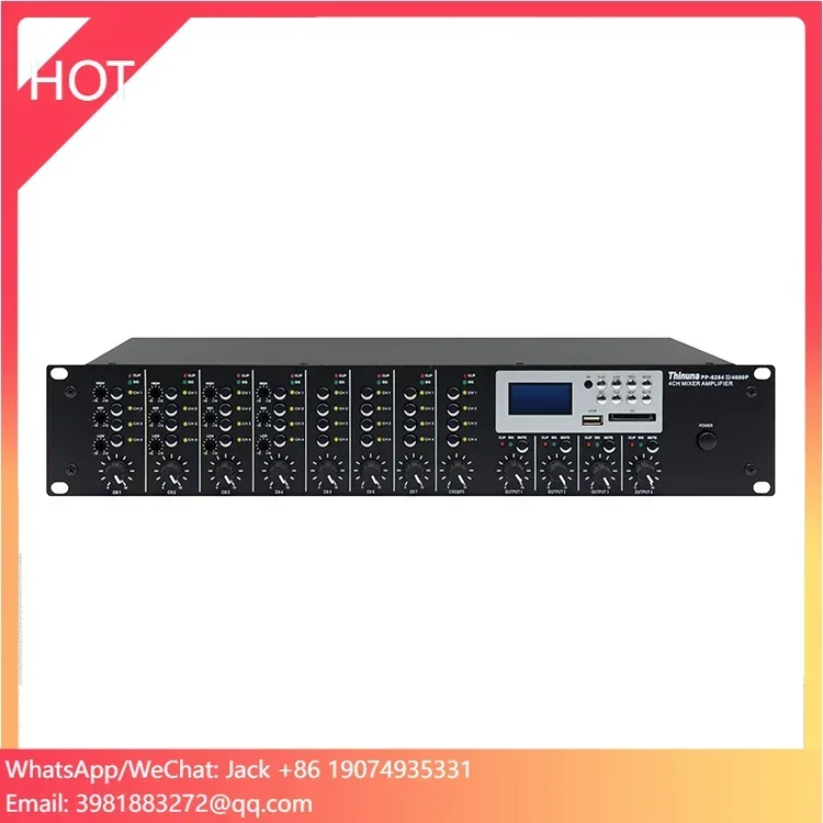 Thinuna PP-6284 II Public Address System 8x4 Audio Mixer Matrix Host PA Sound Complete Power Amplifier Matrix Mixing Amplifier