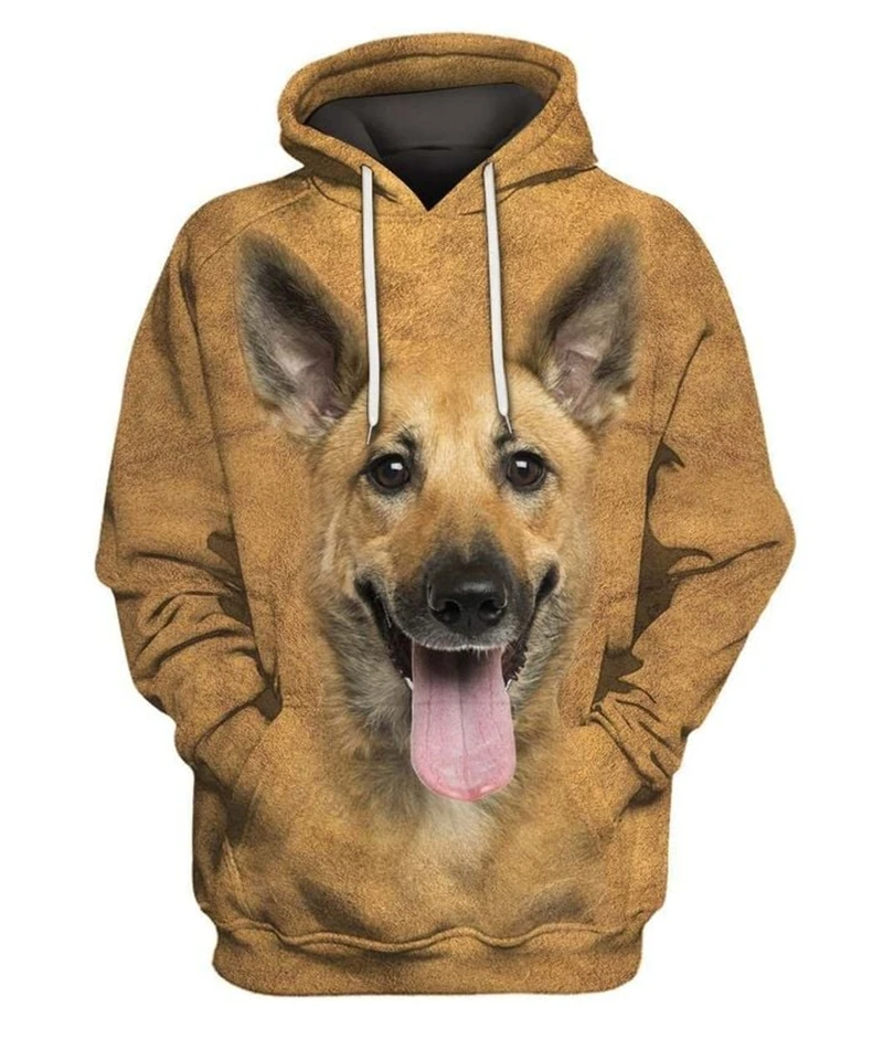 Belgian Malinois Animals Hoodies 3D Graphic Silver Ribbon Hoodies Animals Dog Belgian Malinois Sweatshirts Casual Sportswear Top