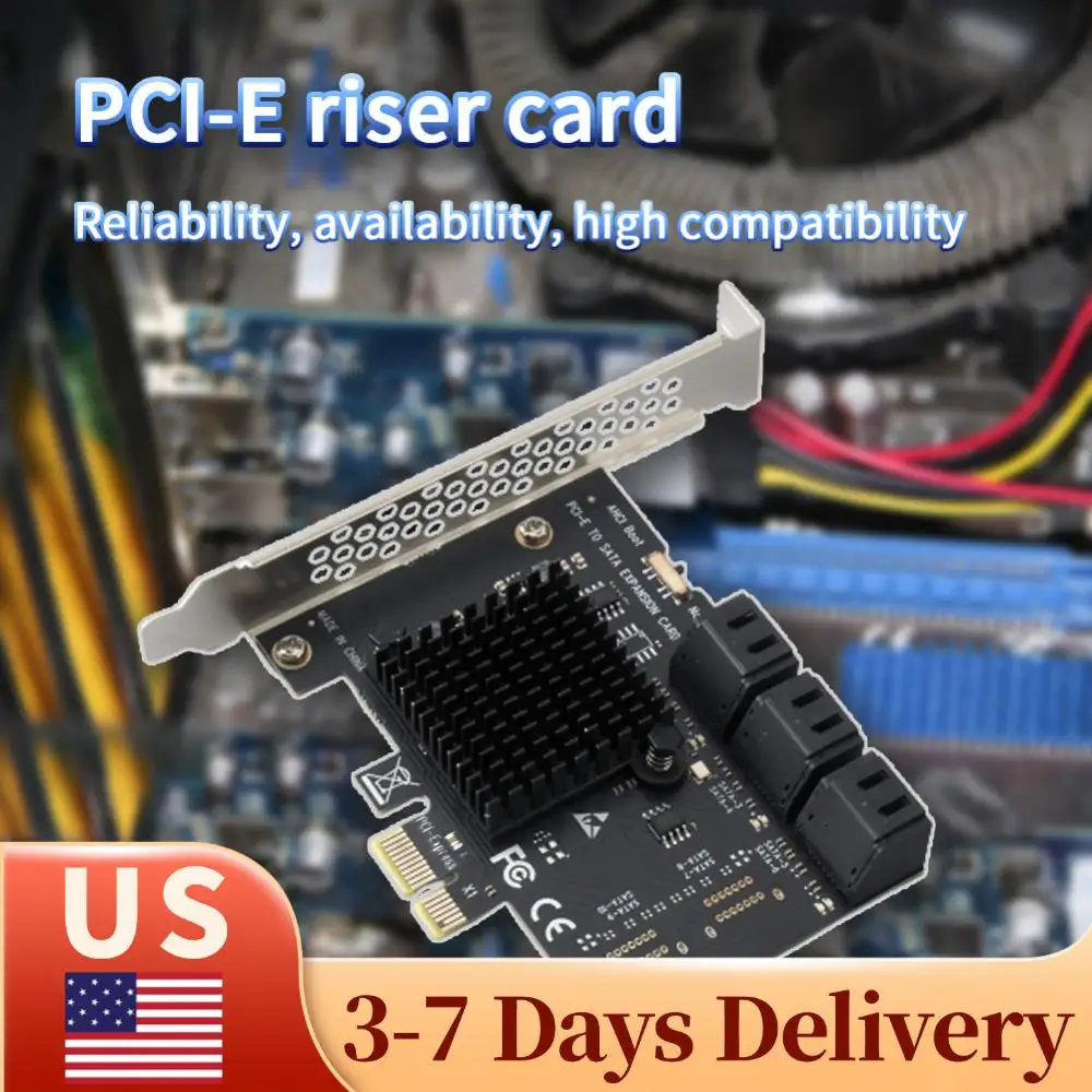

PCI-E 1X to SATA3.0 6 Port Extender PCI Express 6Gbps Desktop Computer Adapter