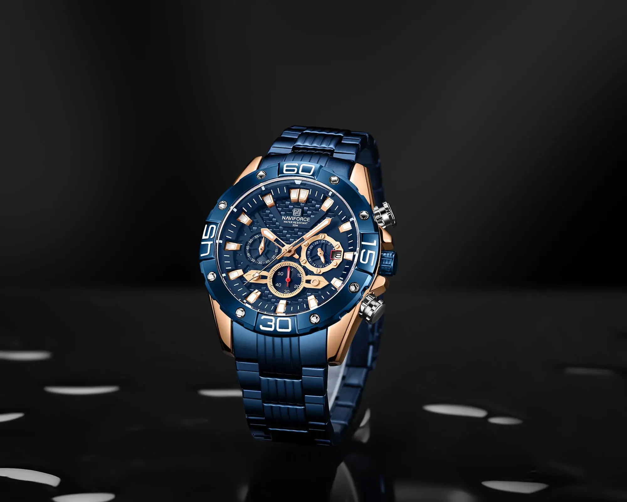 NAVIFORCE 2024 Men\'s Watches Luxury Gold Business Classic Quartz Clock Analog Chronograph Sport Waterproof Wristwatch