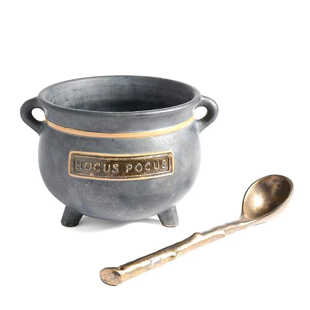 

Halloween Party Decoration Witches Cauldron Serving Bowls Resin Candy Bucket for Halloween Party Indoor Outdoor Home Decor