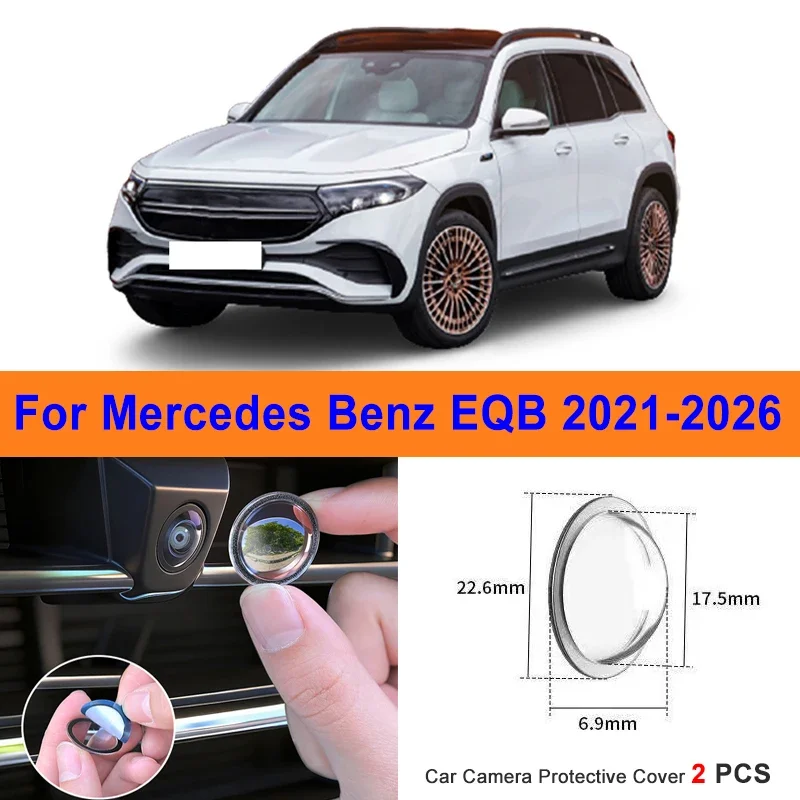 

360 Reverse Image Car Camera Cover Anti-Scratch PC Lens Protector Stickers For Mercedes Benz EQB 2021-2026 2Pcs