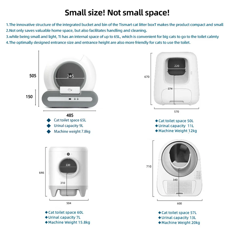 Magazzino UE 2024 Nuovo Ti + Intelligente Automatico Smart Cat Box Areneros Para Gatos Scatola Autopulente per Gatti