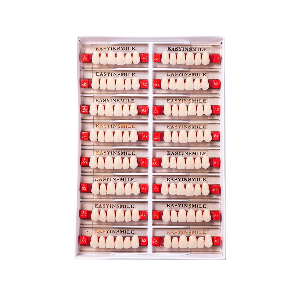 Easyinsmile الأسنان الراتنج الأسنان الاكريليك أسنان الأسنان الأمامية الخلفية العلوي السفلي مجموعة كاملة الظل A1/A2/A3 3/8/16 مجموعات #3