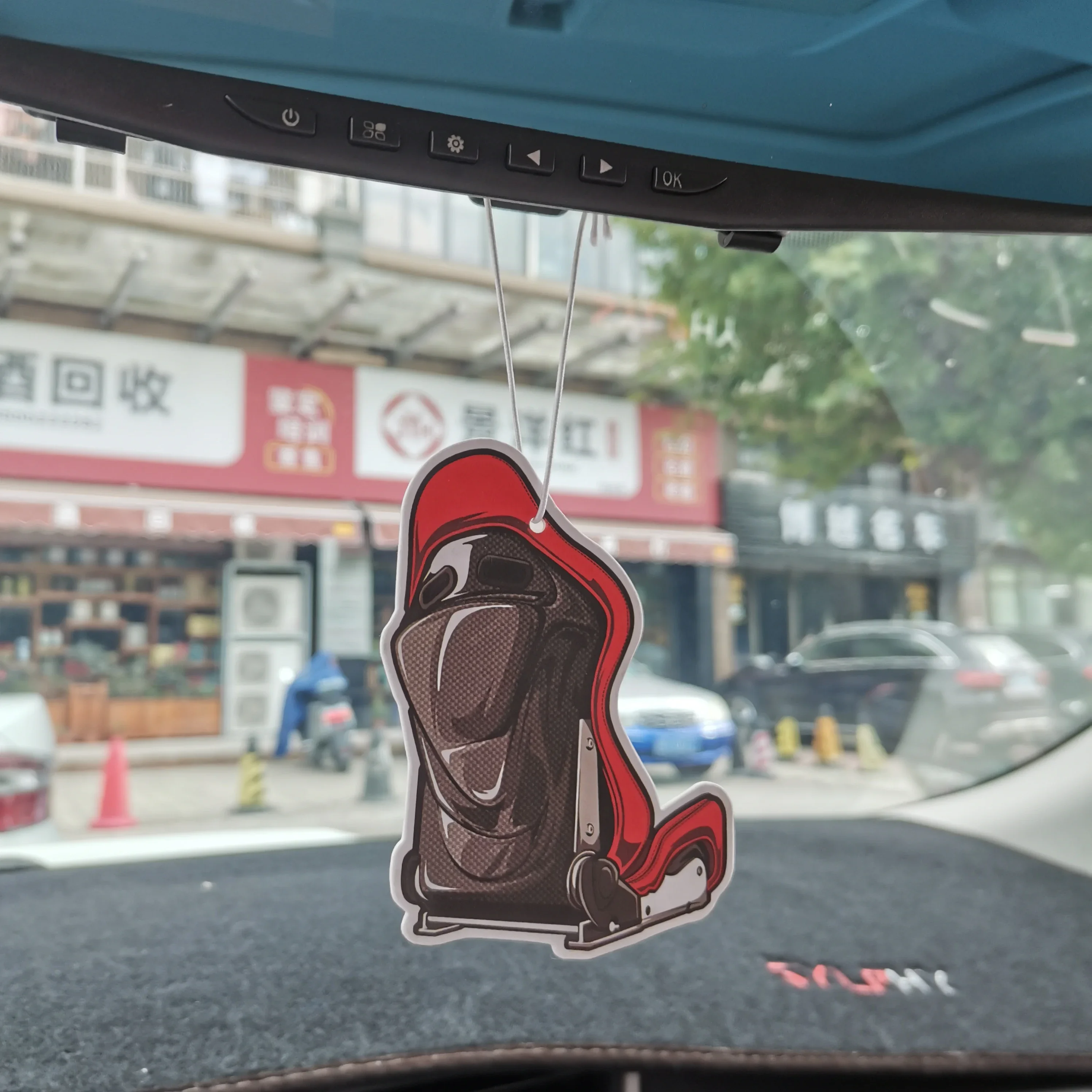 جديد JDM ثقافة سلسلة سيارة معطّر الهواء معلقة سيارة الرؤية الخلفية الصلبة ورقة لطيف فتاة سيارة الناشر الداخلية اكسسوارات قلادة #4