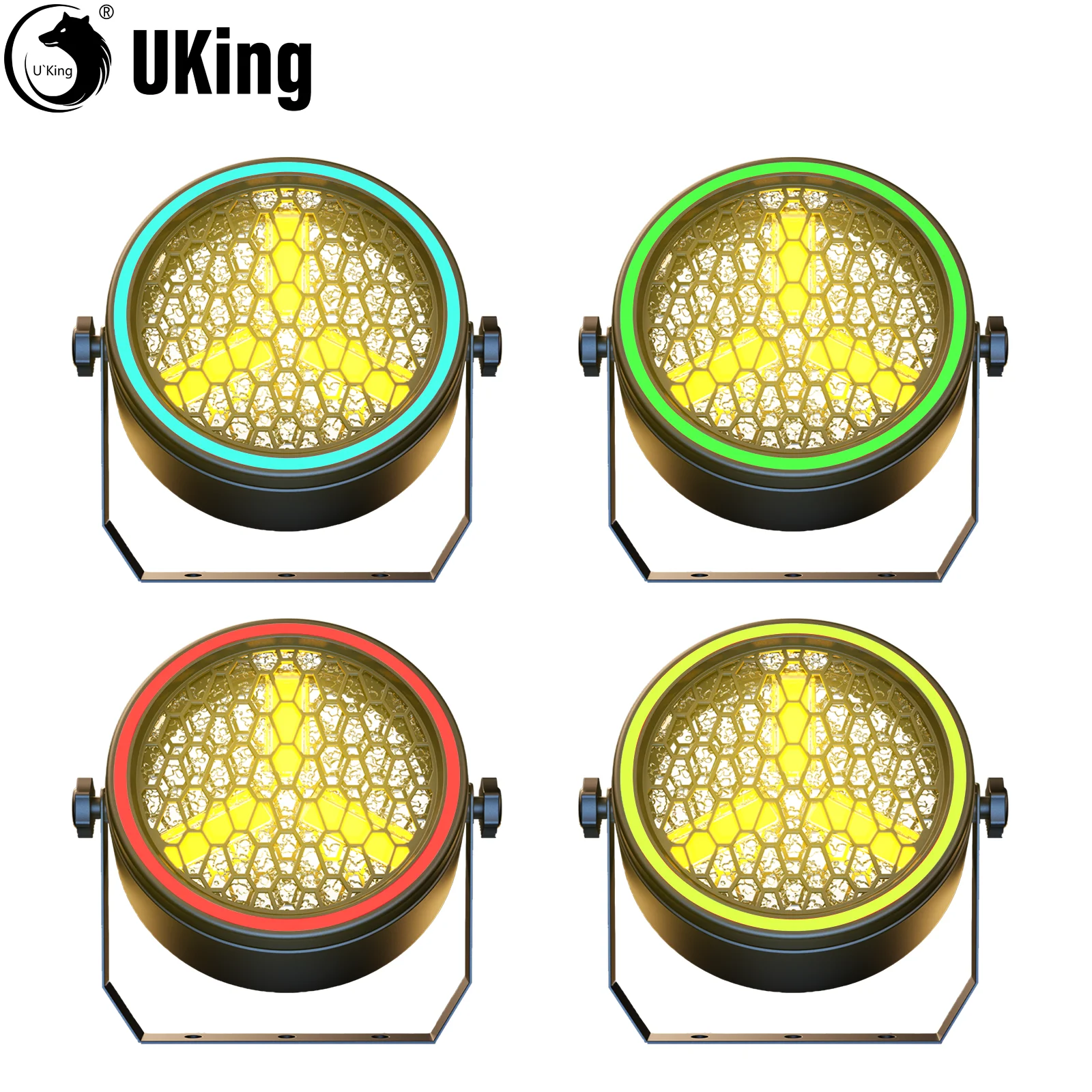 

U'King 3X30W COB Par Light с RGB-подсветкой Ретро сценический светильник Золото Супер яркие Uplights Прожекторы для мероприятий Клубная свадьба