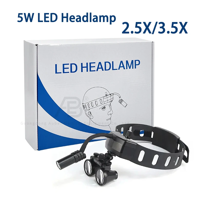 

2.5X/3.5X Dental 5W LED Headlight Medical Headband with Good Concentration for Surgical Inspection Dental Equipment