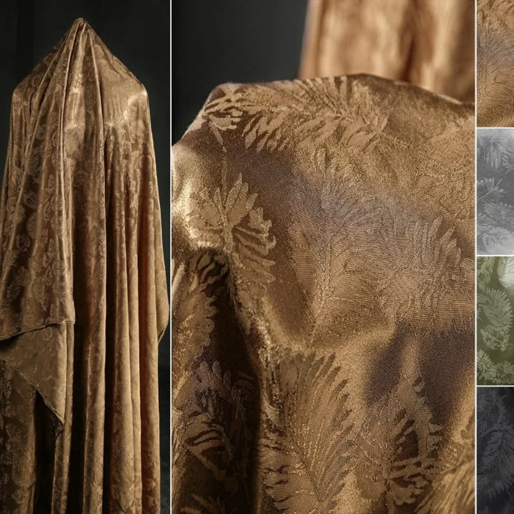 

Golden Brown Satin Fabric for Flowing Smoothly Cheongsam Base Shirt Horse Face Skirt Clothing Designer By Meter Diy Sewing Cloth