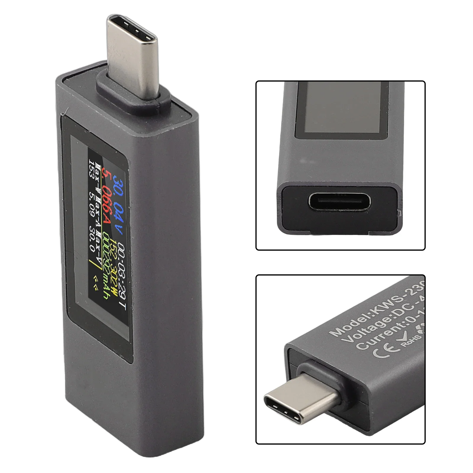 جهاز اختبار USB بقدرة 240 وات، جهاز اختبار شحن الهاتف، توفير البيانات في الوقت الحقيقي، كشف الشحن، اختبار تيار ثنائي الاتجاه