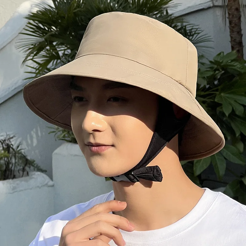 Beach Surf Cap Mesh Breathable Sun Hat UPF50+ Summer Outdoor Fishing Cap Chin Adjustable Bucket Hat Water Sport Cap