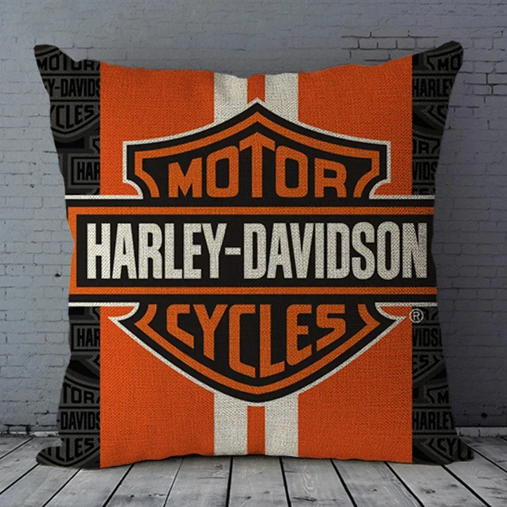 Cool Design H-Harleys Davidsons Decorative Cotton Linen Square Throw Pillow Case Cushion Cover Art Design 18X18 Inches(one Side)